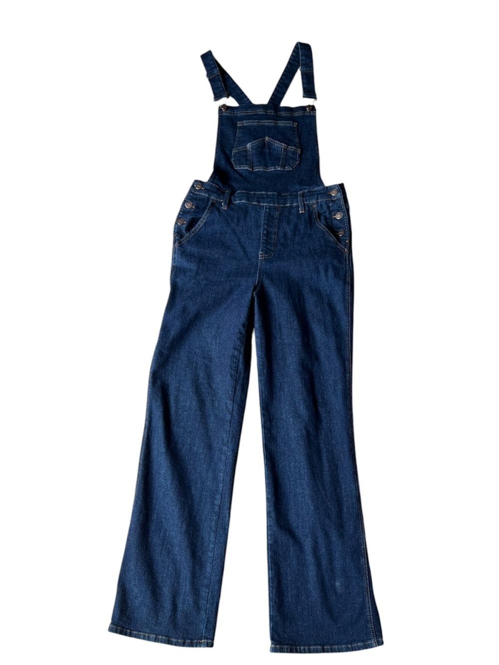 Judy Blue Dark Wash Denim Overalls - Classic Blue Bib With Pocket Size XL (12) - Picture 2 of 11